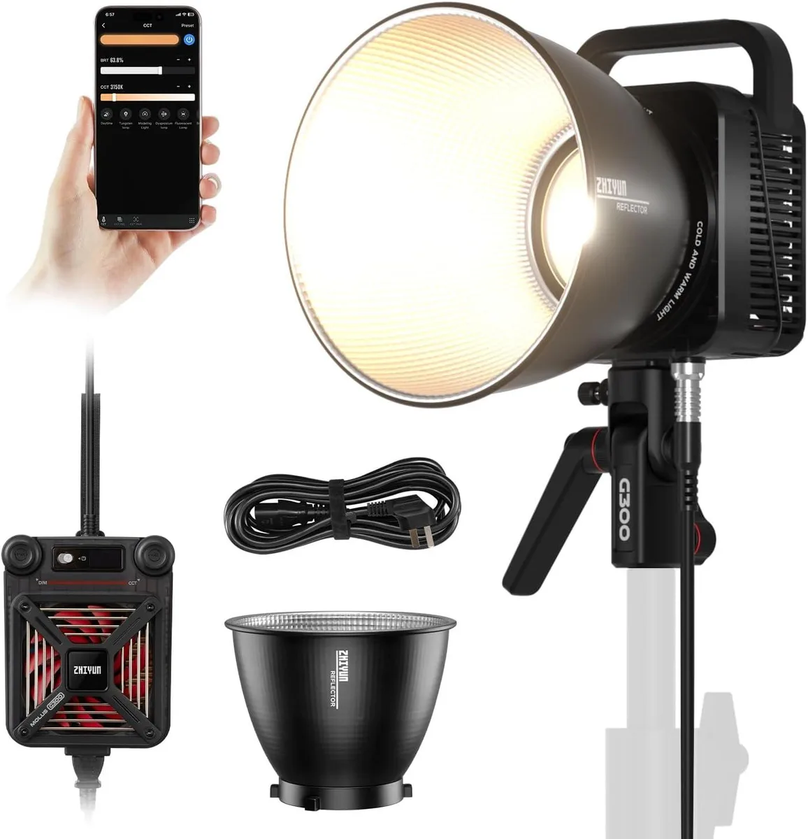 WUQ WUQ MOLUS G300 300W Bi-Color LED Video Light Bowens Mount — product photo