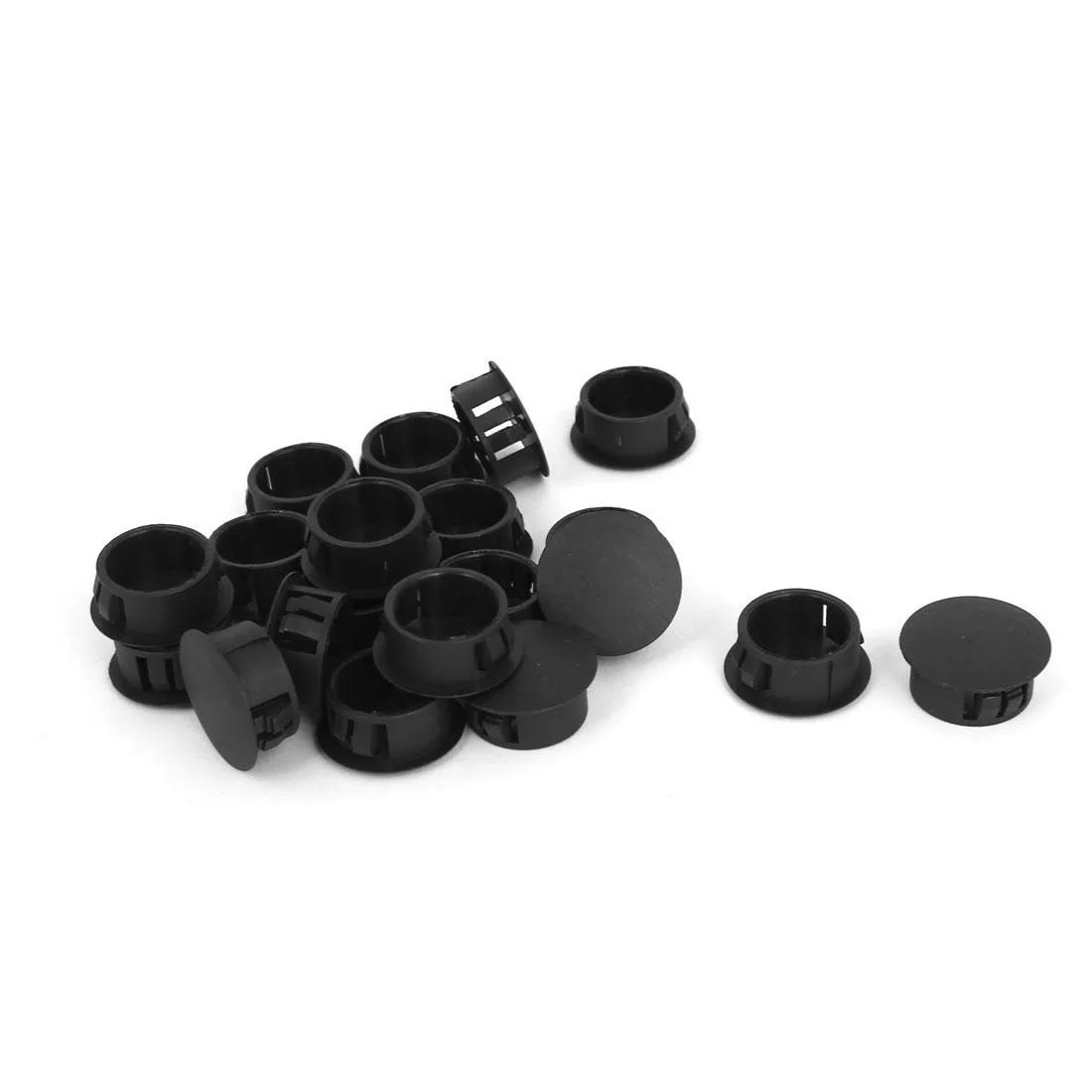 Black plastic snap-in hole plugs 3/4 inch 20 pieces