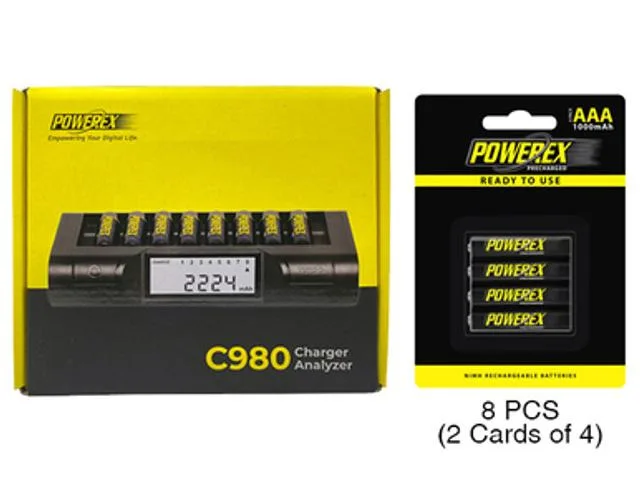 Maha Energy Corp. Maha Energy Corp. C980 Smart Charger with 8 AAA 1000 mAh NiMH batteries — product photo