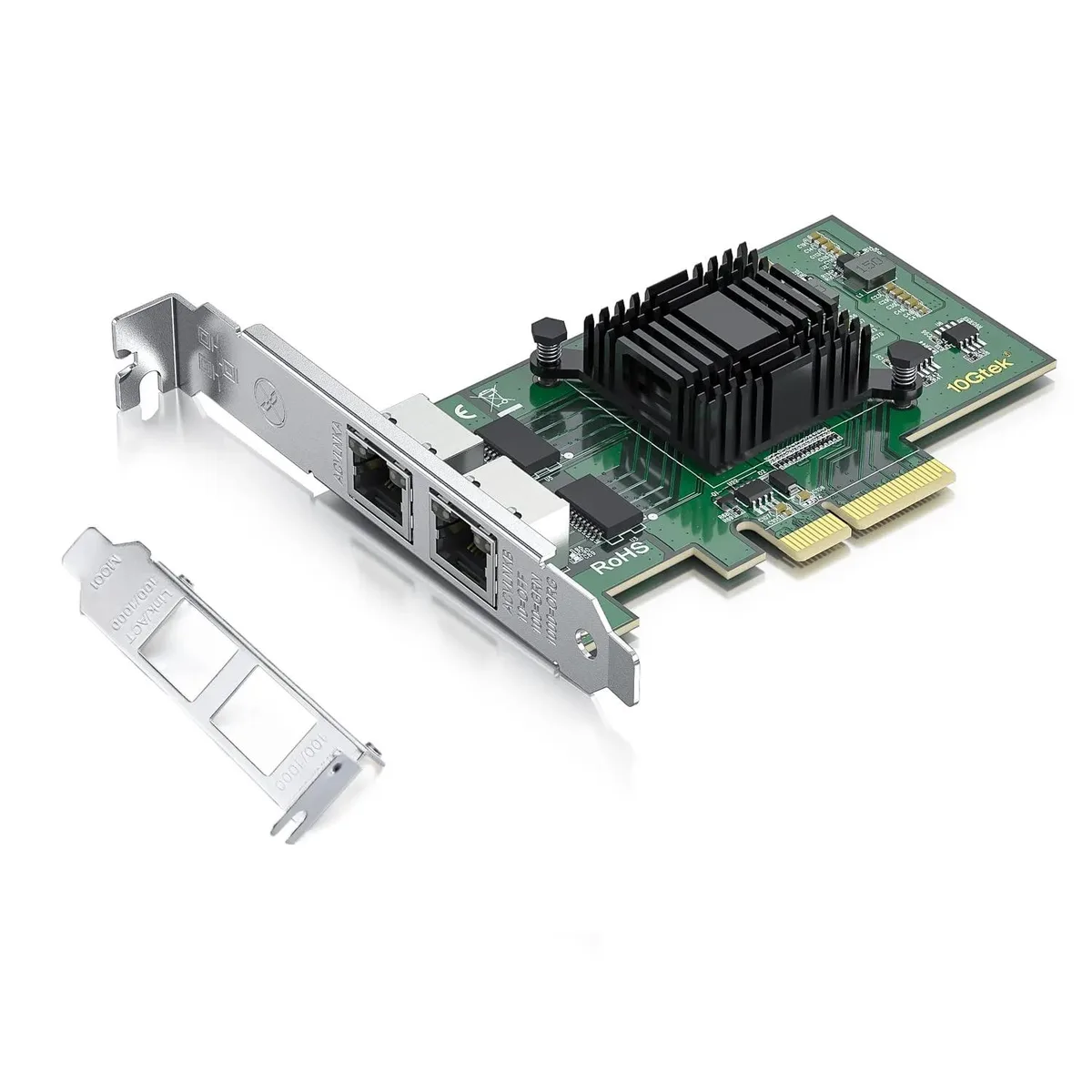 Unbranded Intel I350-AM2 Dual RJ45 PCIe 2.1 x4 Network Card — product photo