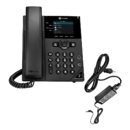 POLYCOM POLYCOM VVX 250 corded phone with power adapter 2200-48820-001 — product photo