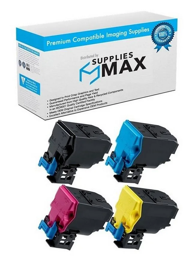 SuppliesMax SuppliesMax Toner Cartridge Combo Pack A0X5MP 6000 Pages Black Cyan Magenta Yellow — product photo