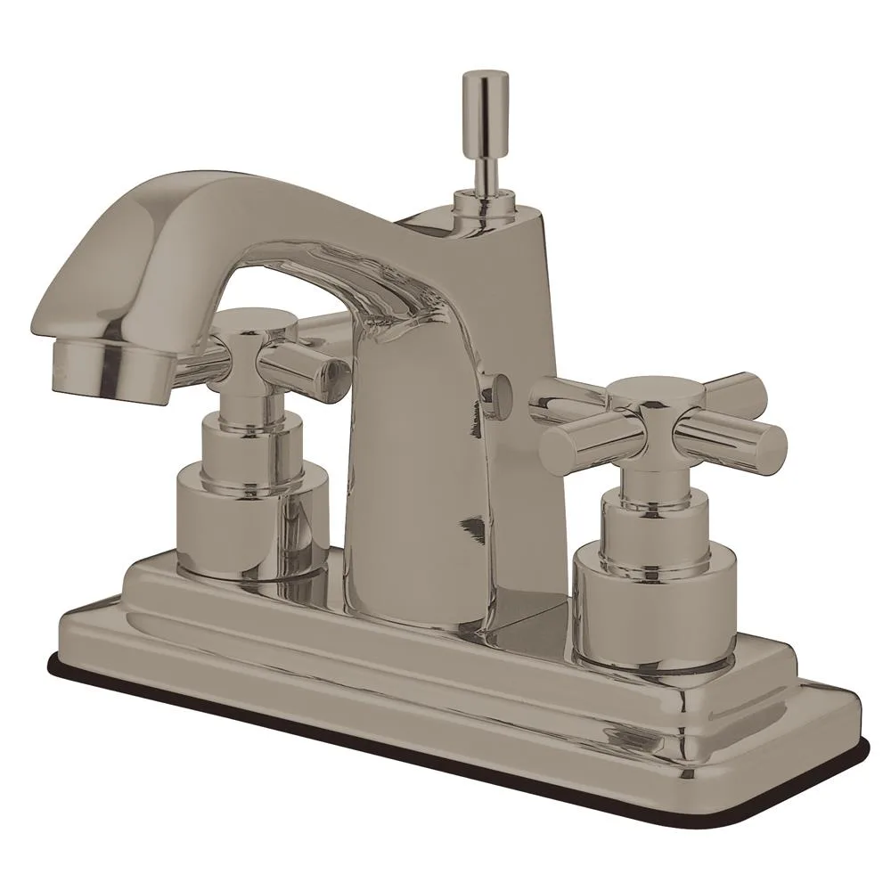 Satin nickel 4-inch centre lavatory faucet with brass body