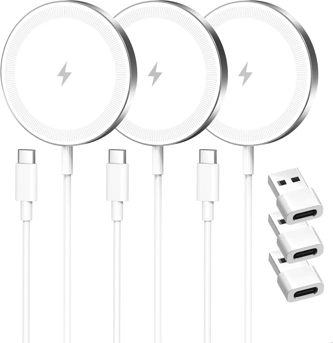 FLEANE FLEANE Magnetic Wireless Charger 15W Qi 3 Pack White — product photo