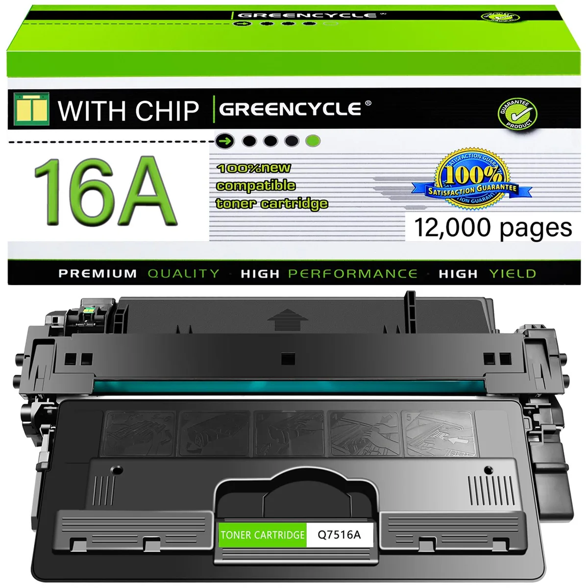 GREENCYCLE GREENCYCLE Q7516A High-Yield Toner Cartridge Black 12000 Pages — product photo