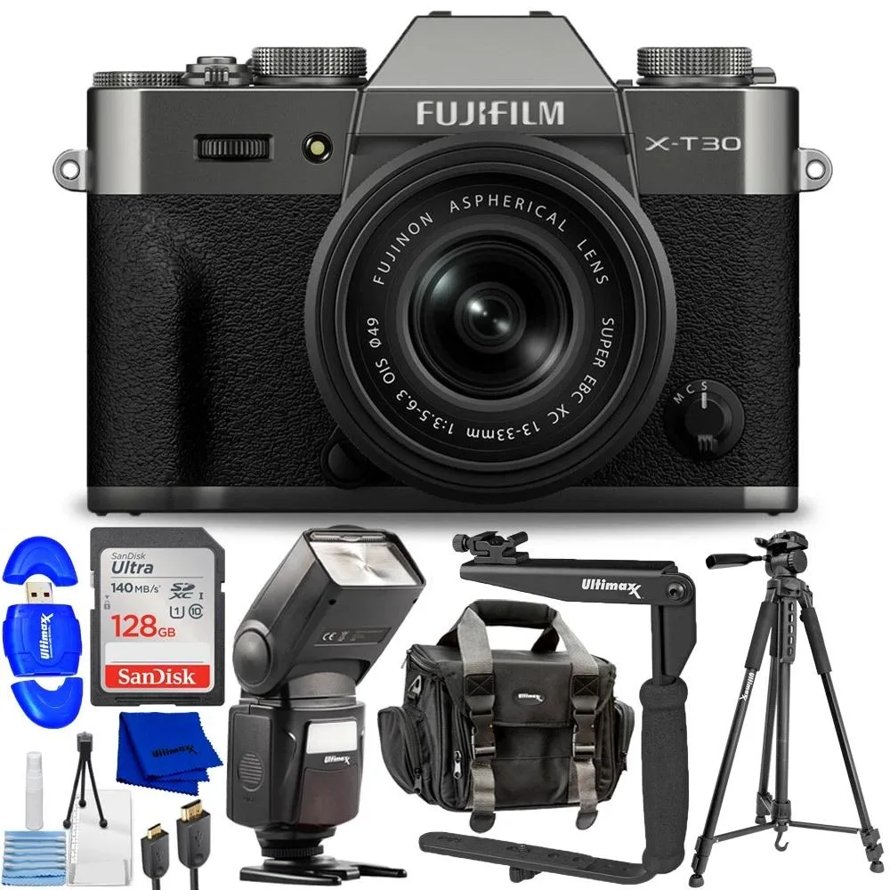 FUJIFILM FUJIFILM X-T30 III compact mirrorless camera 13-33mm lens Charcoal Silver bundle — product photo