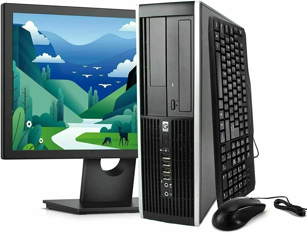 HP HP Compaq Desktop 19" LCD C2D 3.00GHz 4GB 128GB SSD Win 7 Pro — product photo