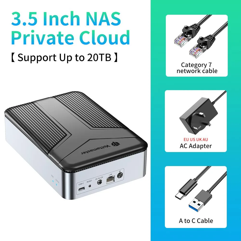 Yottamaster Yottamaster DM1 NAS 1-Bay 3.5" SATA Enclosure 20TB — product photo
