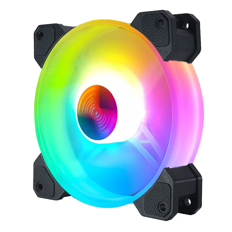 Corn Electronics Corn Electronics 120mm ARGB Case Fan 5-Pack Hydro Bearing 1400 RPM 37.8 CFM 25 dBA — product photo
