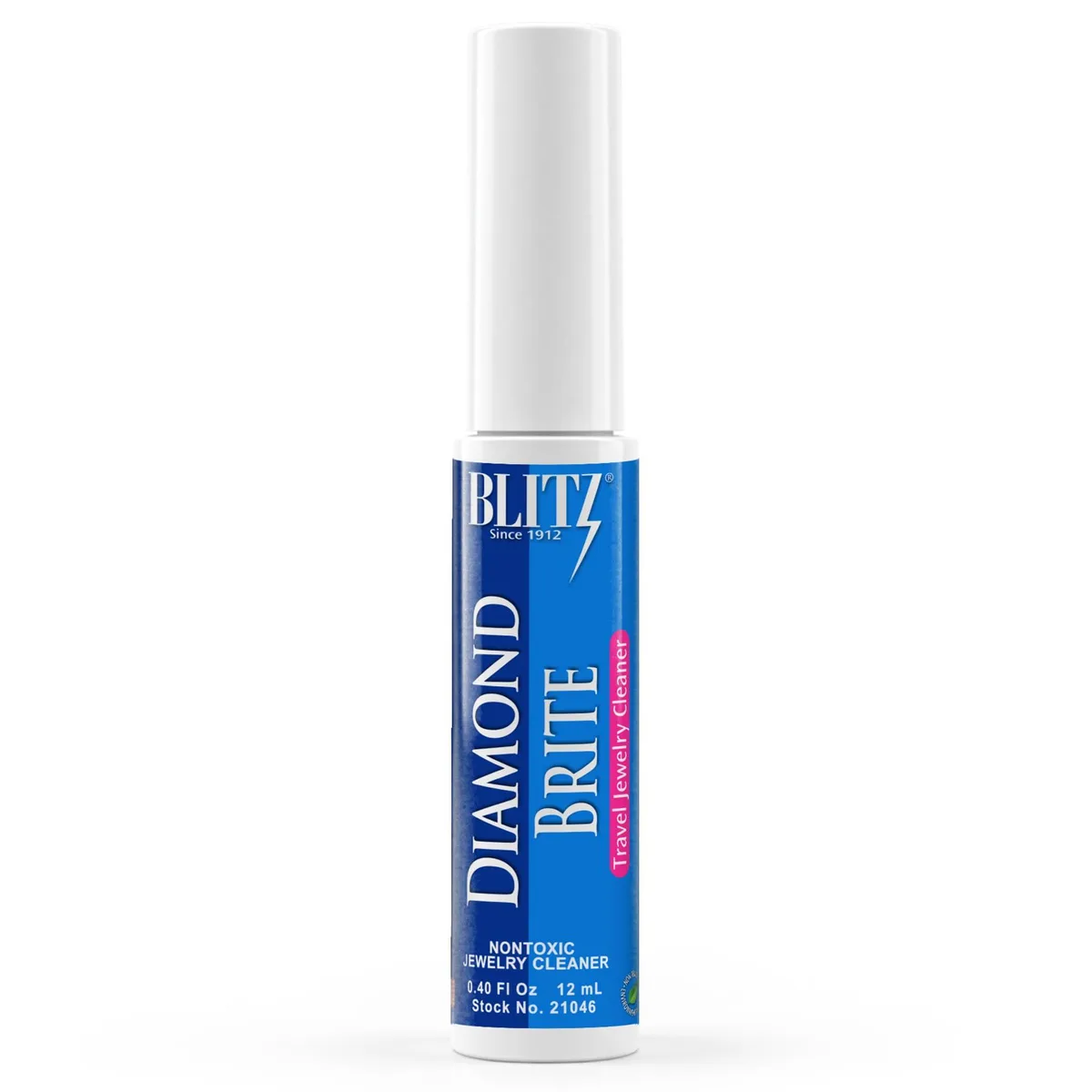 Compact 0.4 fl oz silver pen with brush tip for jewelry cleaning