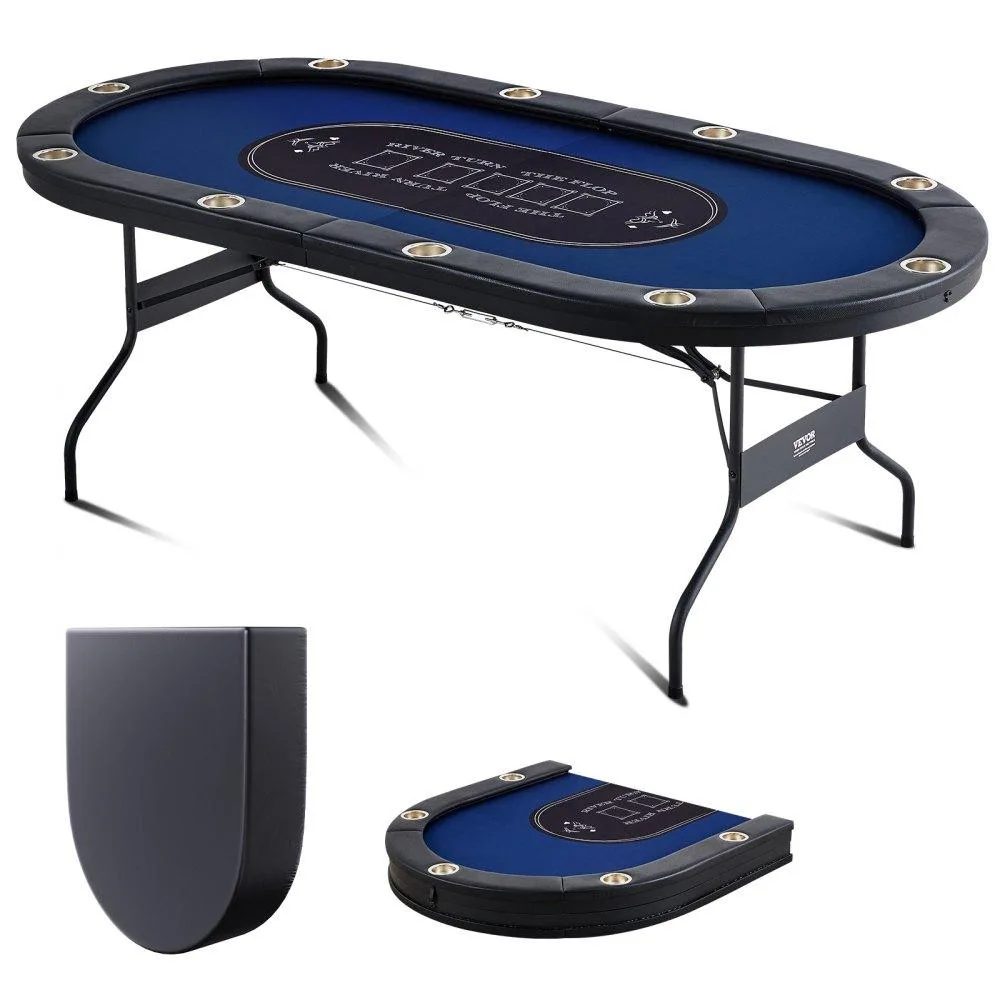 VEVOR VEVOR SUS-8442 10 Player Foldable Poker Table 84" Oval — product photo