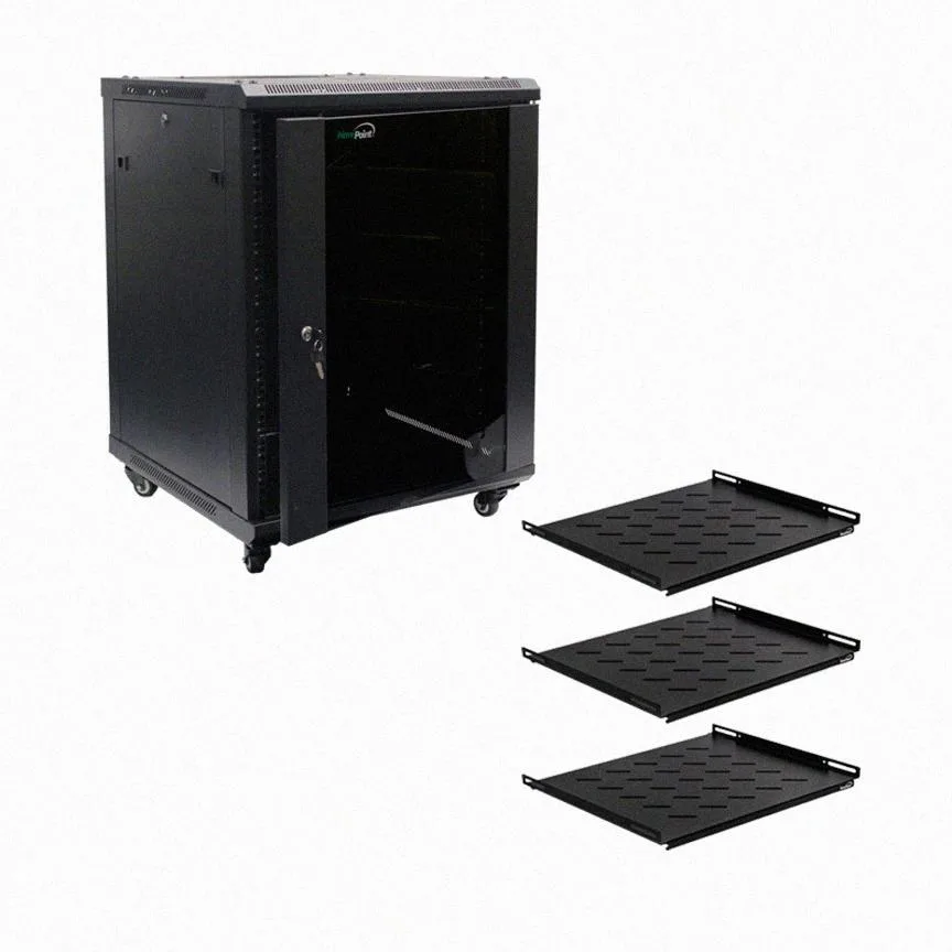 NavePoint NavePoint 15U Server Rack 600mm Depth Casters Shelves Fans — product photo