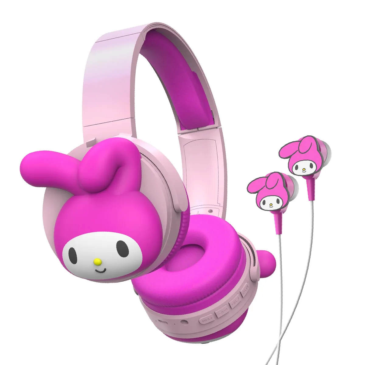 Hello Kitty Hello Kitty 2-in-1 Wireless Headphones with Wired Earbuds Pink — product photo