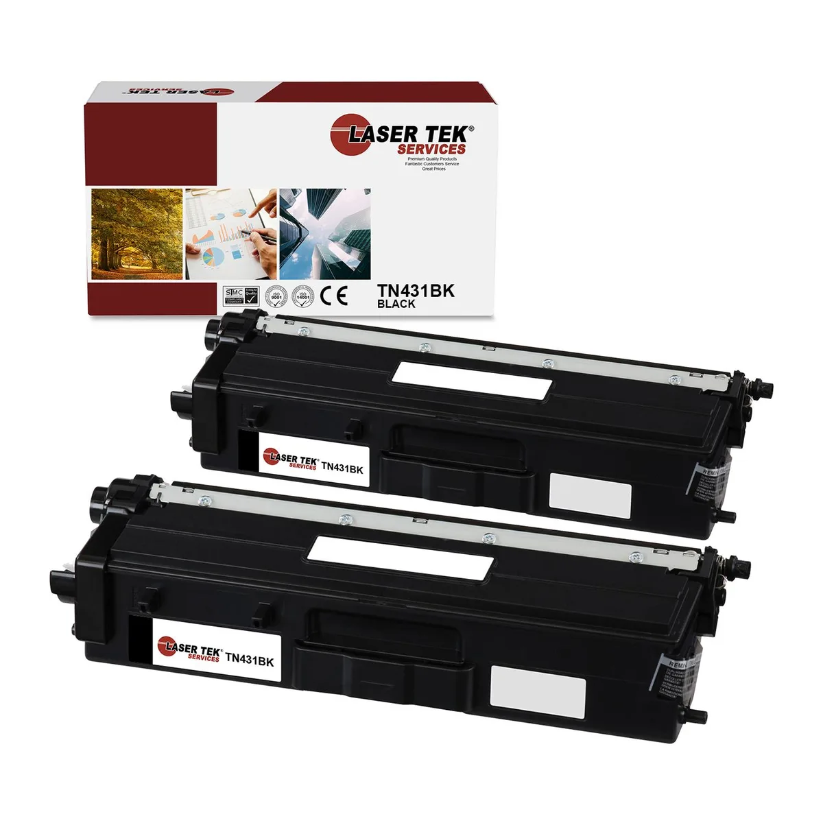 Laser Tek Services Laser Tek Services TN431BK Black Toner Cartridge 2 Pack 3000 Pages — product photo