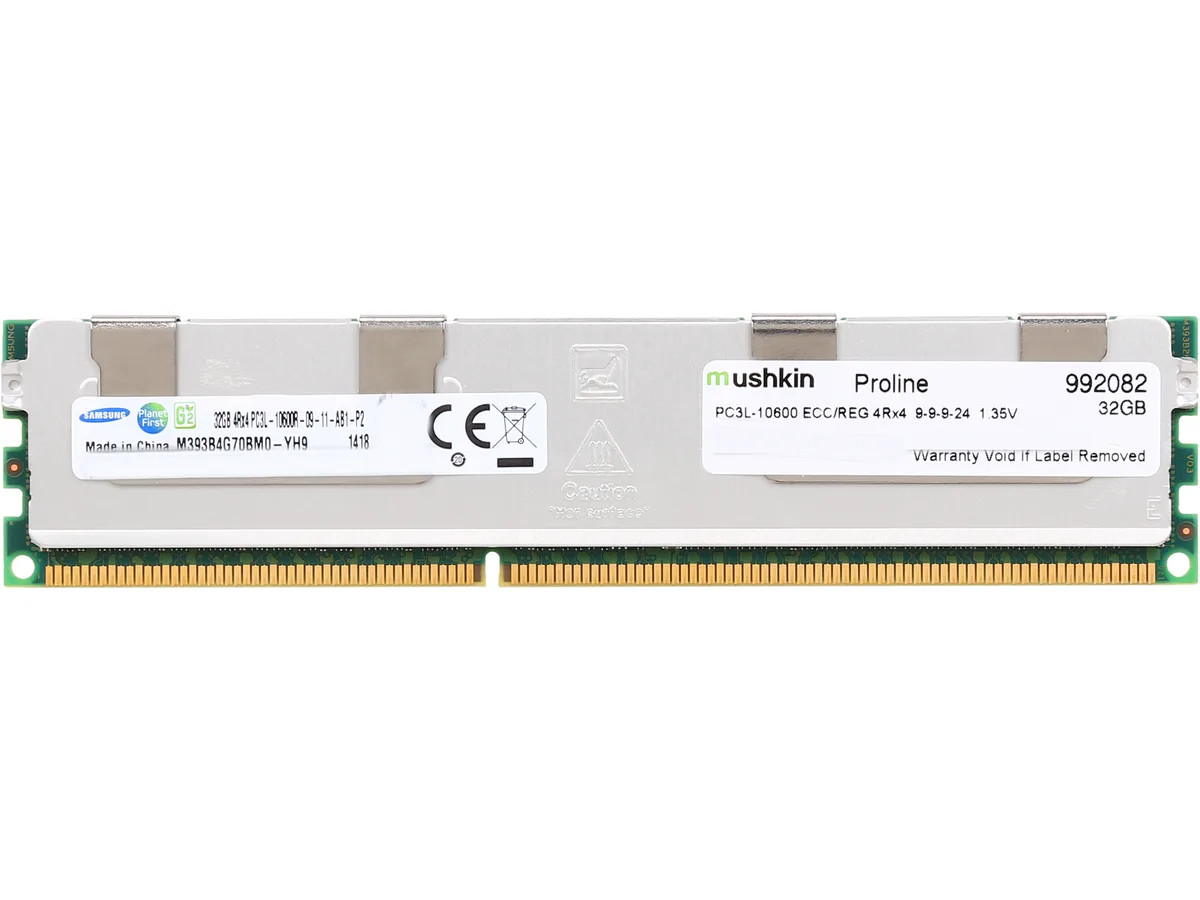 Mushkin Enhanced Mushkin Enhanced 992082 32GB DDR3L 1333 ECC CL9 1.35V 4Rx4 server RAM — product photo