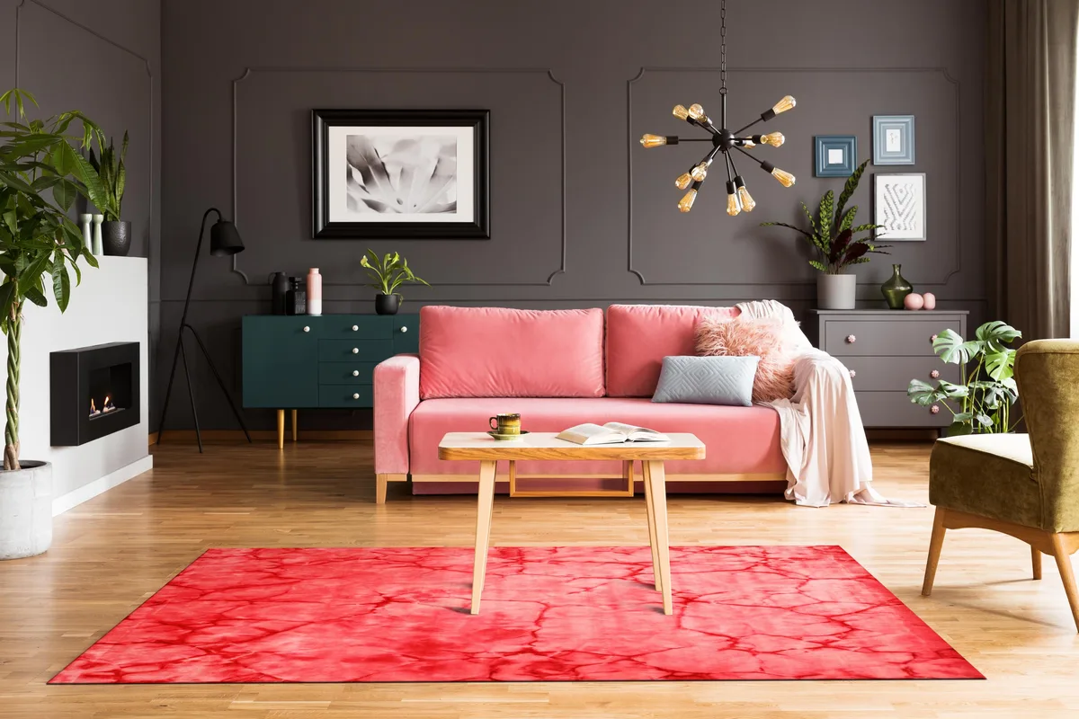 EORC EORC Handmade Wool Pink Abstract Dip Dyed Area Rug 9' x 12 — product photo