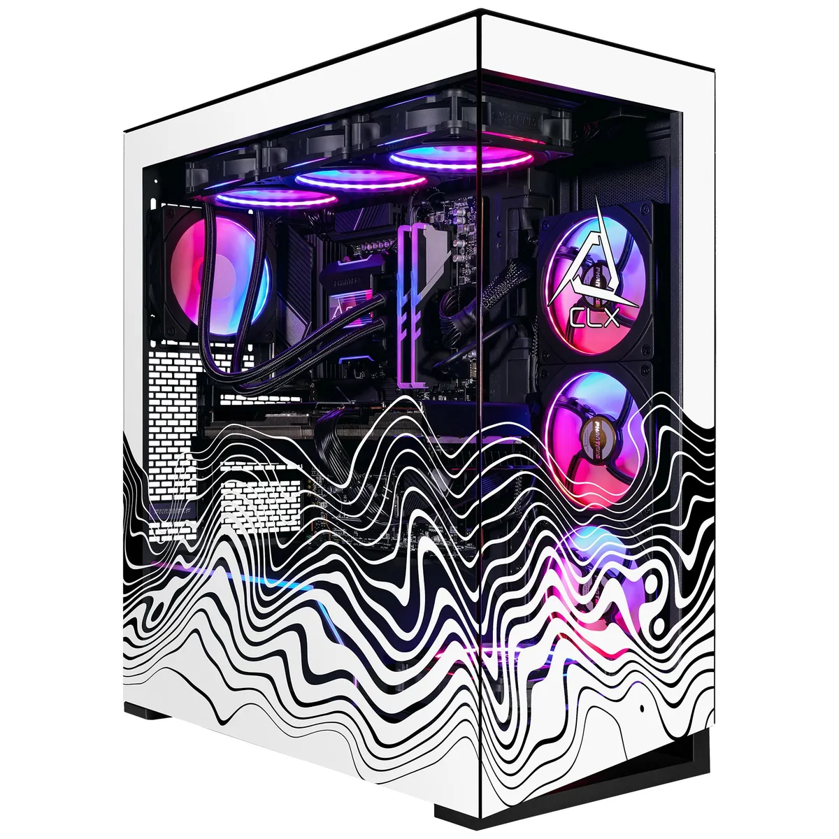 CLX Gaming CLX Gaming TGMHORRTU5206BX gaming PC Ryzen 7 9800X3D 64GB DDR5 RTX 5070 Ti 2TB NVMe 6TB HDD — product photo