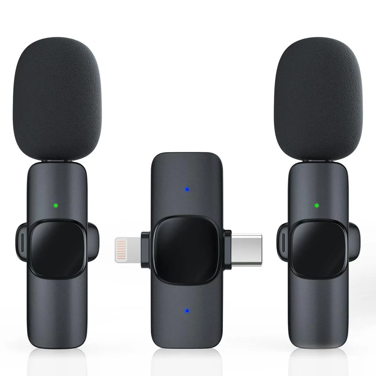 RIKGYHA mk09 Wireless Lavalier Microphone 2 Pack Black — product photo