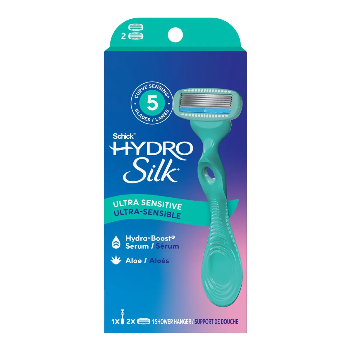  Schick Hydro Silk Ultra Sensitive Razor for Women 1 Handle 2 Refills — product photo