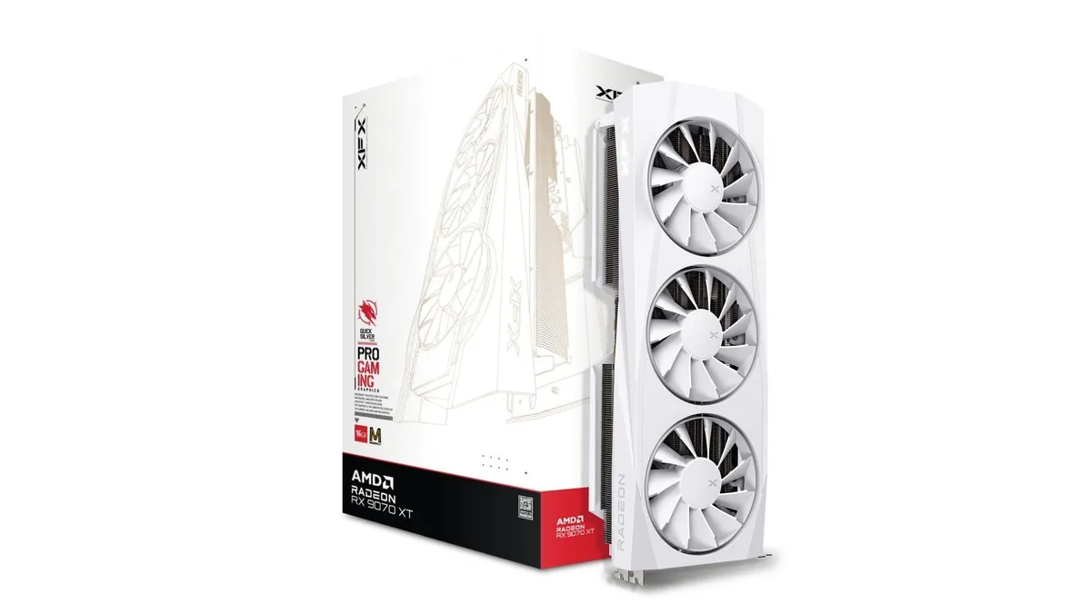 XFX XFX RX-97TMAQKW9 Radeon RX 9070 XT 16GB graphics card — product photo