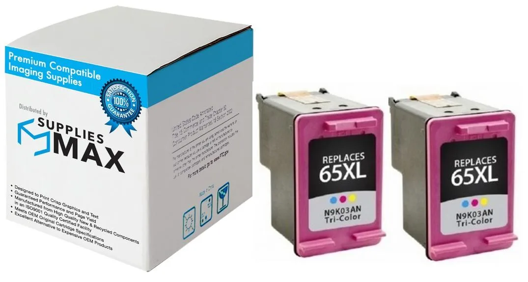 SuppliesMax SuppliesMax HP 65XL Tri-Colour Inkjet 2-Pack 300 Pages — product photo