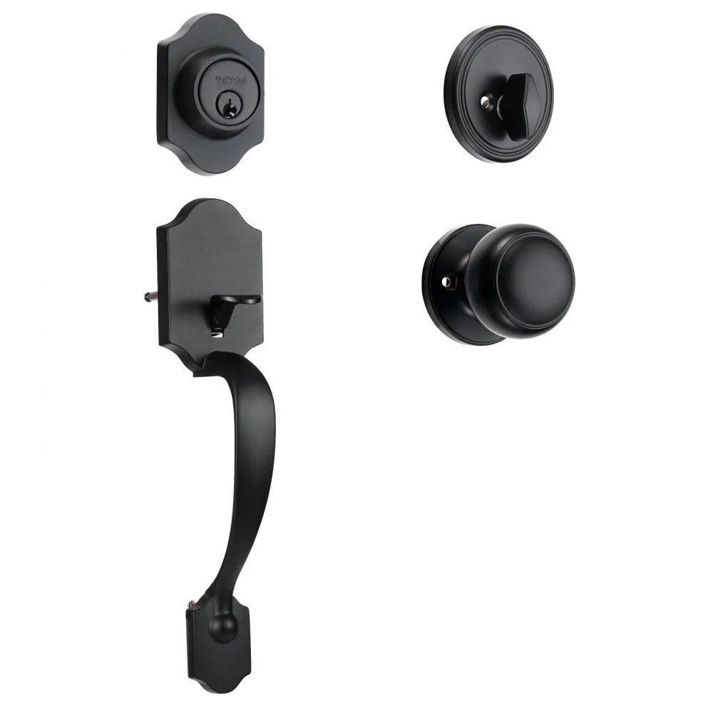 VEVOR VEVOR Front Door Handle Deadbolt Set Matte Black Adjustable Hole Spacing 195-224mm — product photo