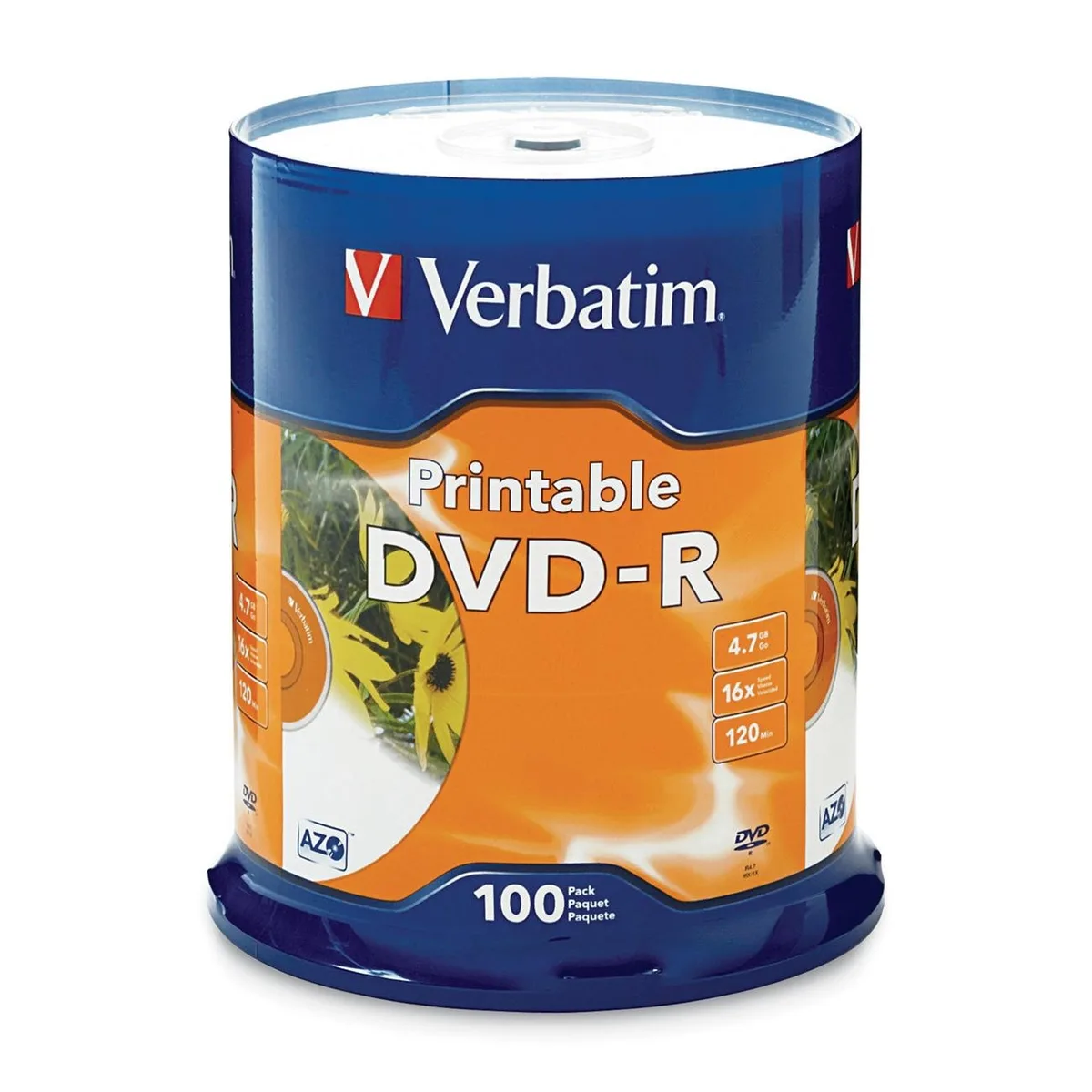 VERBATIM VERBATIM 95153 DVD-R 4.7GB 16X Inkjet Printable 100 Pack — product photo