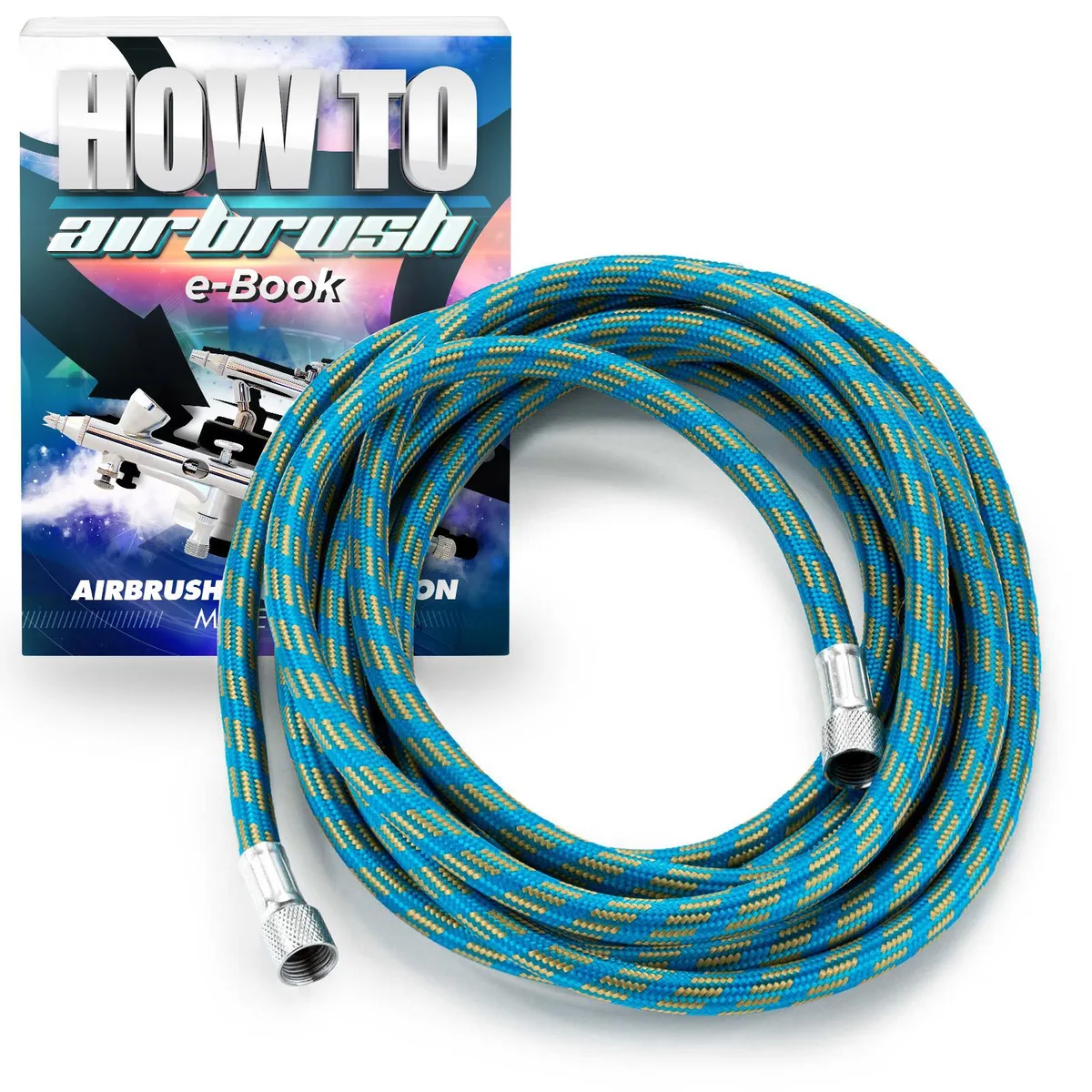 POINTZERO POINTZERO Airbrush Braided Air Hose 10 ft 1/8 in. BSP Blue — product photo