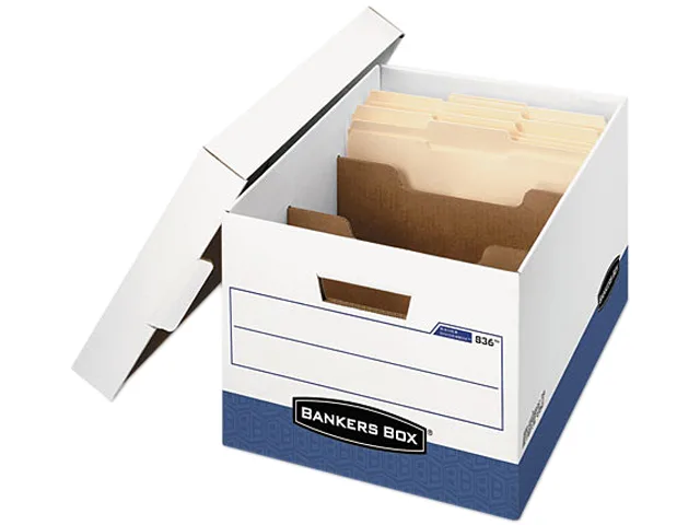 Bankers Box Bankers Box 0083601 storage box Letter Legal locking lid 12 pack 850 lb stacking — product photo