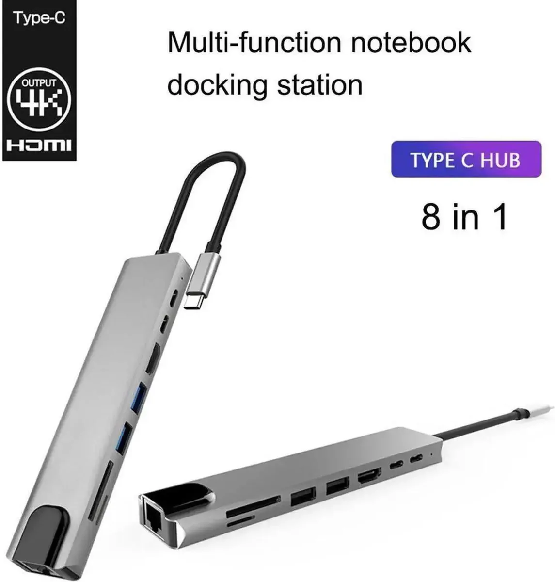 SMUGDESK SMUGDESK 8in1 USB-C Docking Station 4K HDMI RJ45 PD — product photo