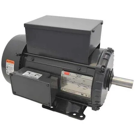 Dayton 5 hp capacitor-start/run motor, rigid base, totally enclosed fan cooled, horizontal mount