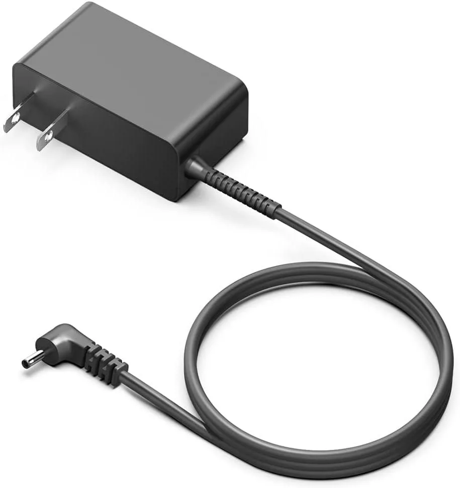 Black rectangular AC adapter with detachable power cord