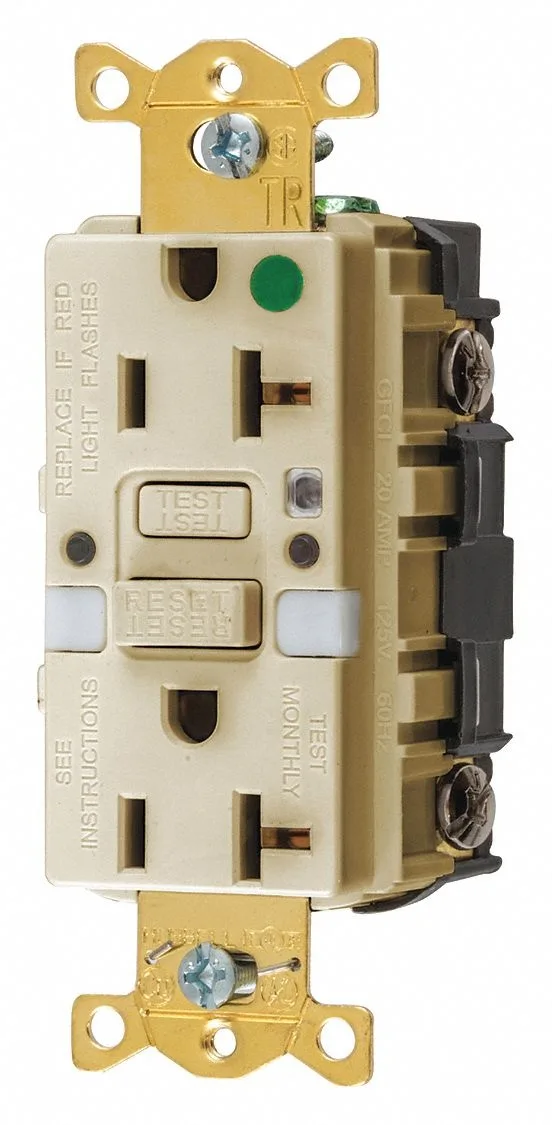 Hubbell Incorporated Hubbell Incorporated GFTRST83INL GFCI Receptacle 20A 125V Ivory Nylon — product photo