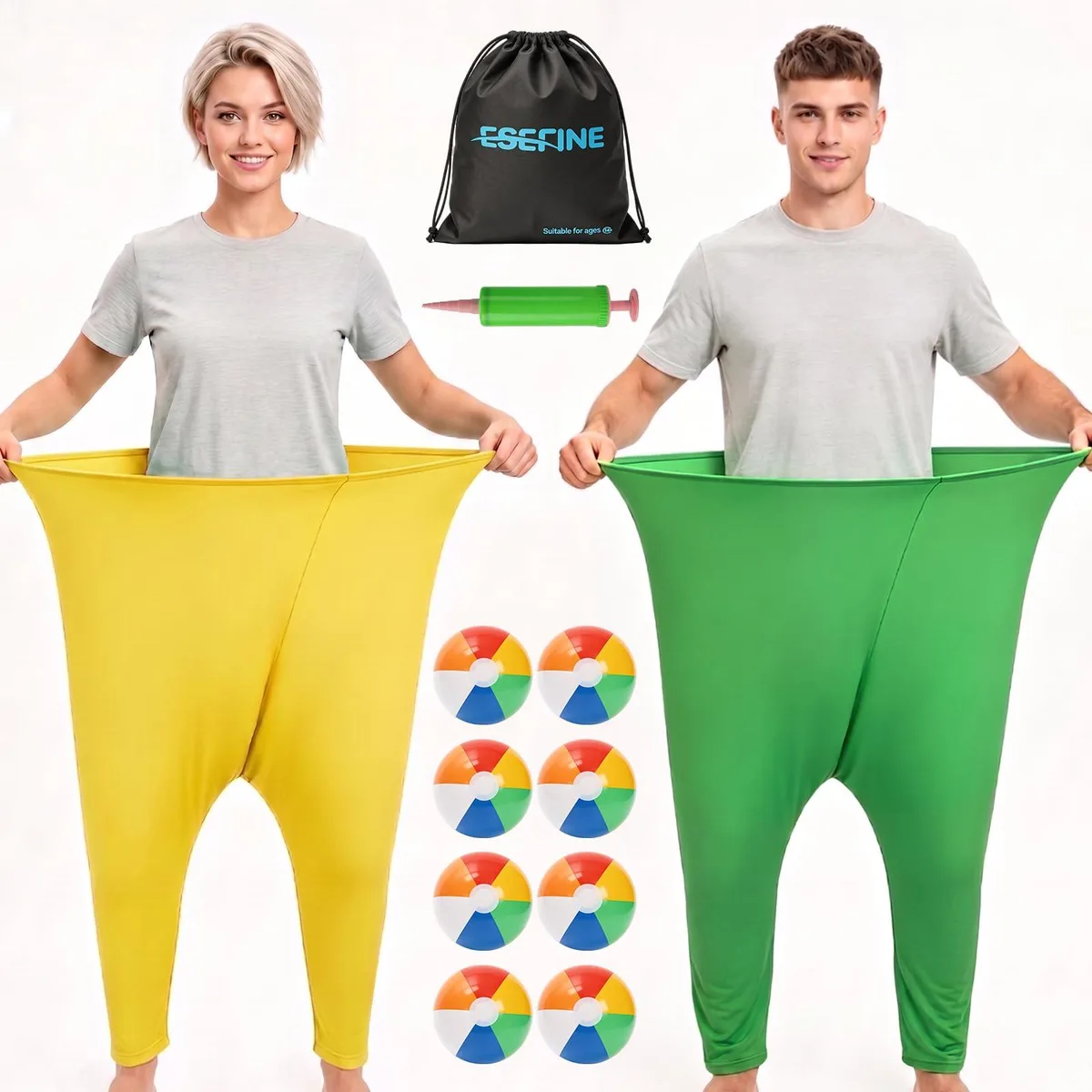  Granny Pants-02 Giant Stretchy Pants Game 2 Pcs 80 cm Waist 100 cm Length 21 cm Balls — product photo