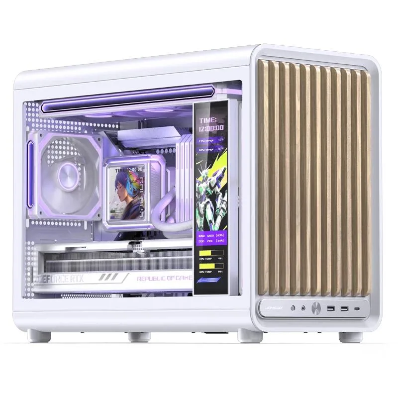 JONSBO JONSBO D33 WD/WHT Micro ATX PC Case Wood Version White — product photo