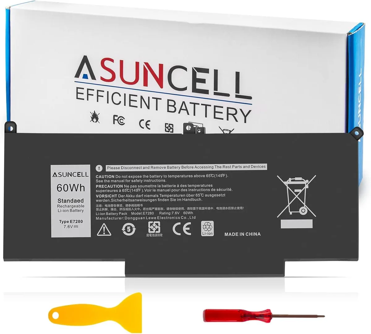 TAURKENAM TAURKENAM 60Wh 7.6V 4-cell laptop battery F3YGT — product photo