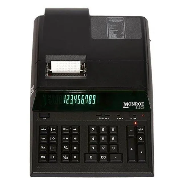 Monroe Monroe MNE8130XB heavy-duty calculator black office equipment — product photo