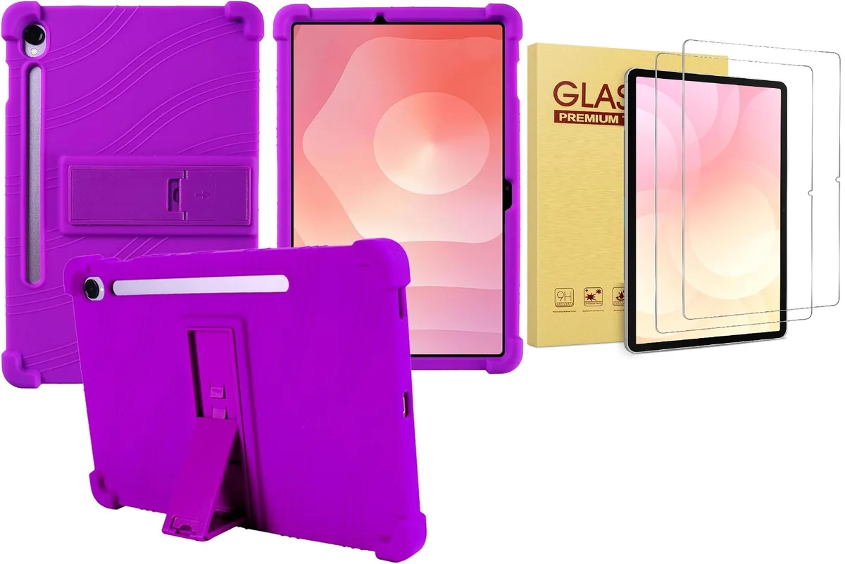 anicestore anicestore SM-X400 Purple 10.9" Tablet Case with Tempered Glass & Kickstand — product photo