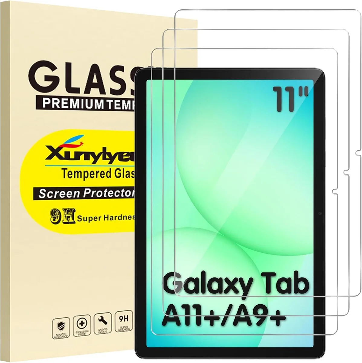 Leelbox Leelbox 3-Pack Tempered Glass Screen Protector 11 Inch for Galaxy Tab A9+/A11+ — product photo