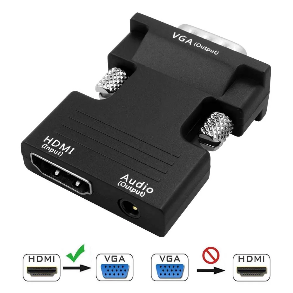 ESTONE ESTONE Active HDMI Female to VGA Male Adapter 1080p 3.5mm Audio 2ft — product photo