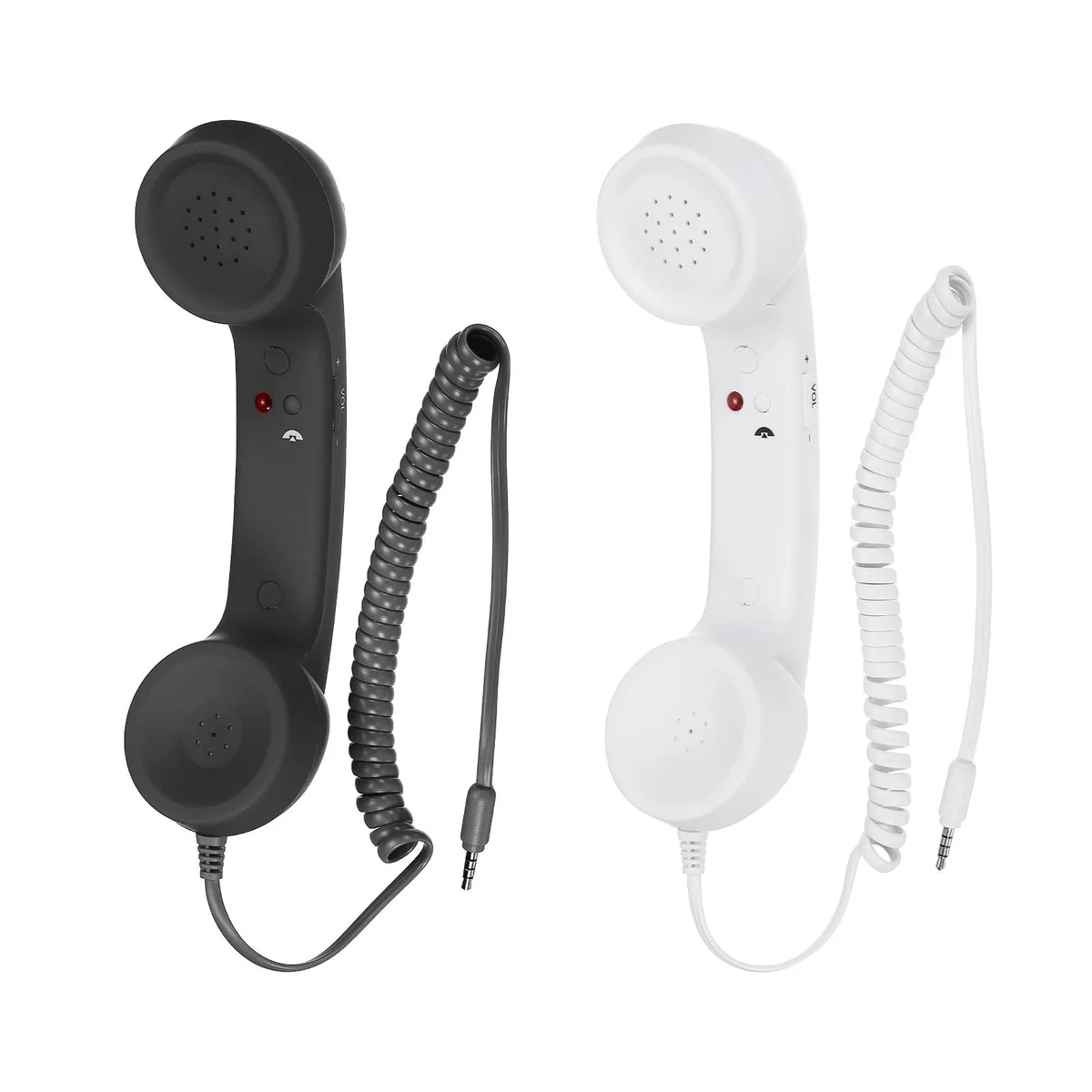 Unique-Bargains Unique-Bargains 2 Pack 3.5mm Retro Telephone Handset Black White — product photo