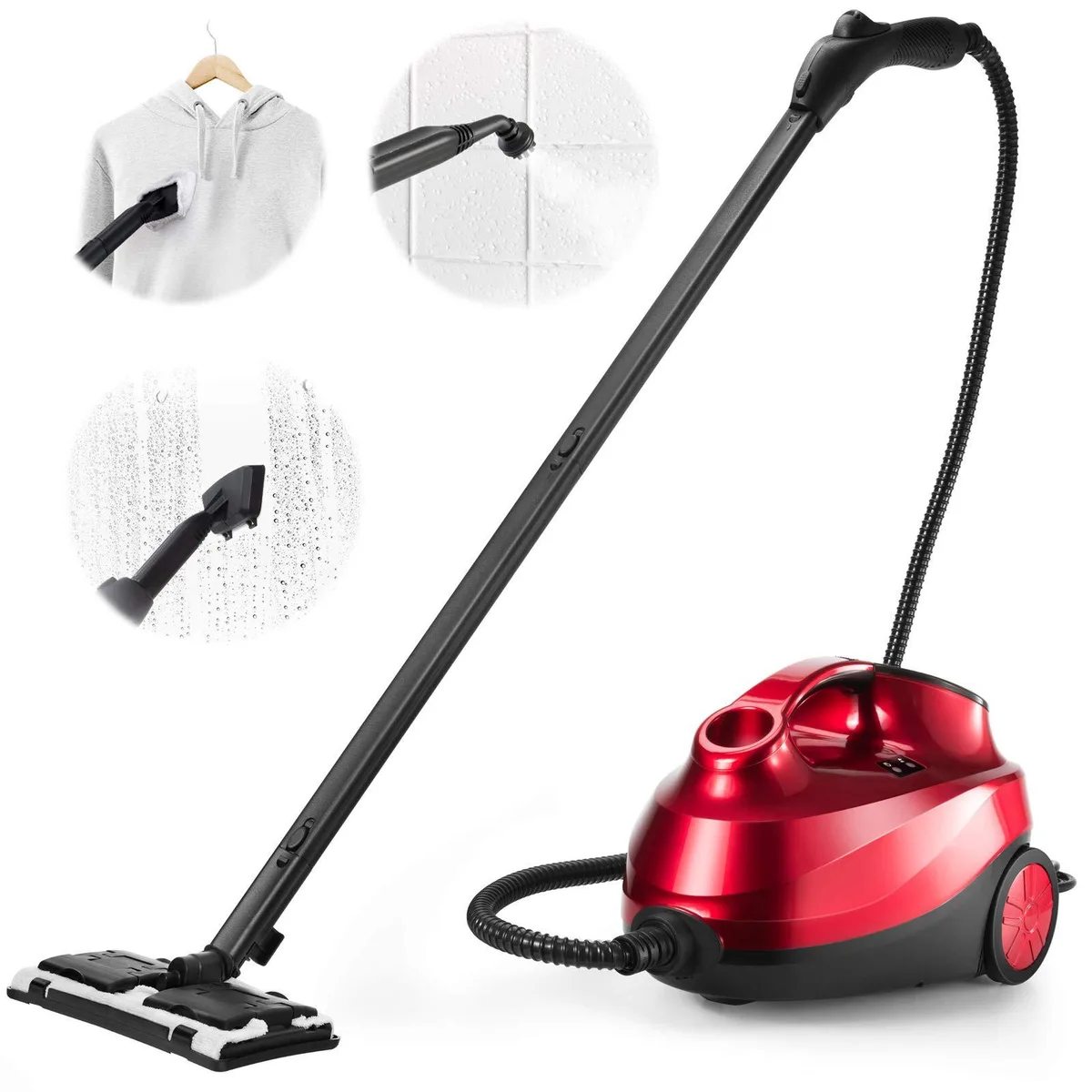 NShi NShi EP24434US steamer 1.5L 1600W 19 accessories 13ft cord Red — product photo