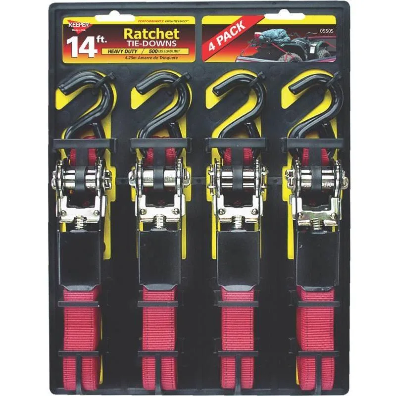Keeper Keeper 05505 Ratchet Tie-Down 14' x 1" 500 Lb Gray — product photo
