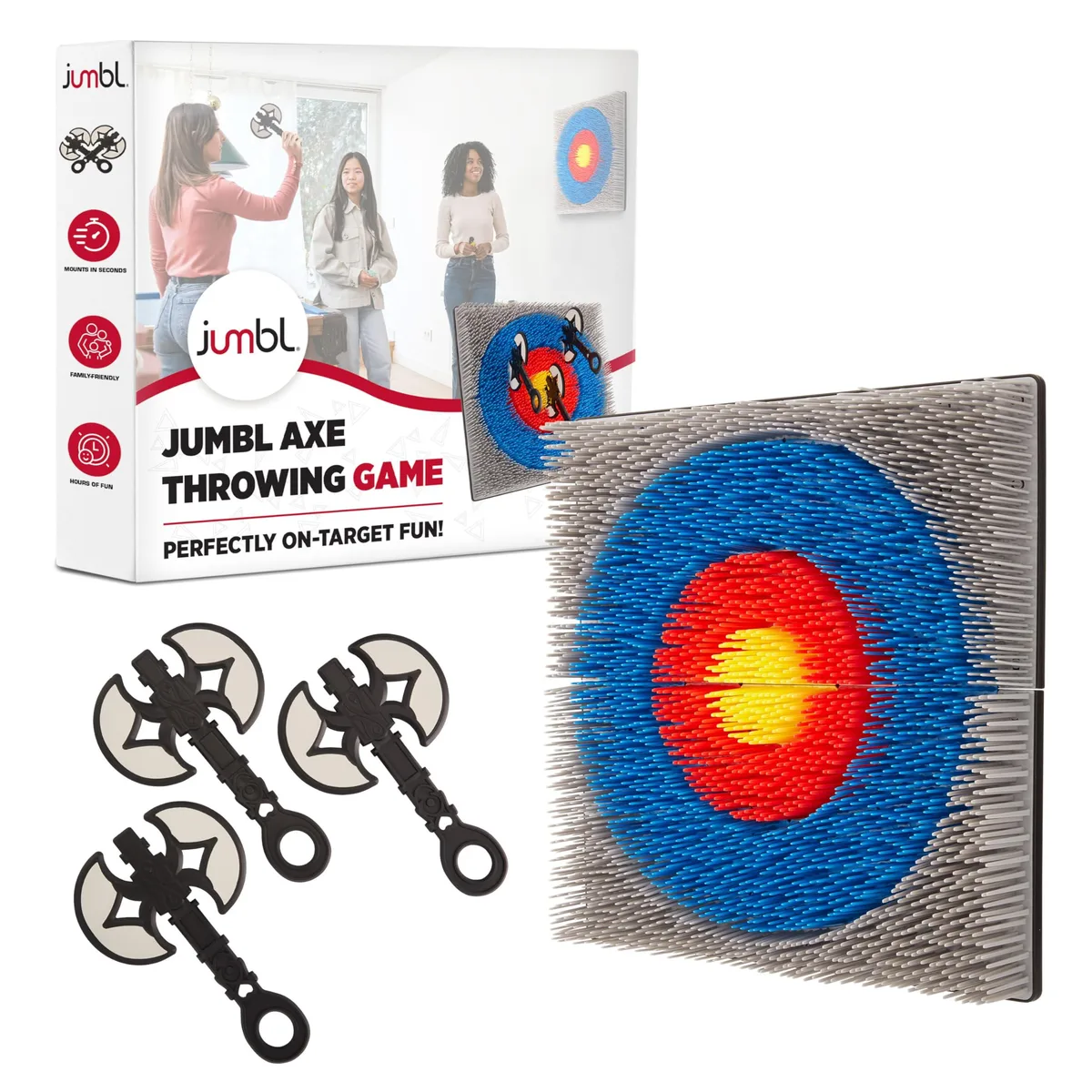 Jumbl Jumbl WINAXE Wall-Mounted Axe Throwing Game Set 90" x 90 — product photo