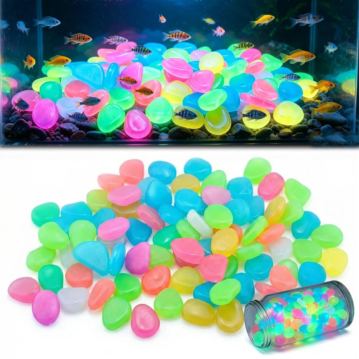  Glow in the Dark Garden Stones 200 Pack — product photo
