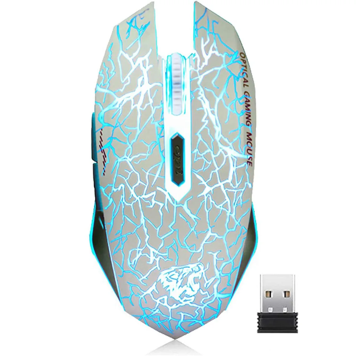 VEGCOO C10 Wireless Gaming Mouse White 2.4GHz 16 Buttons 600mAh — product photo