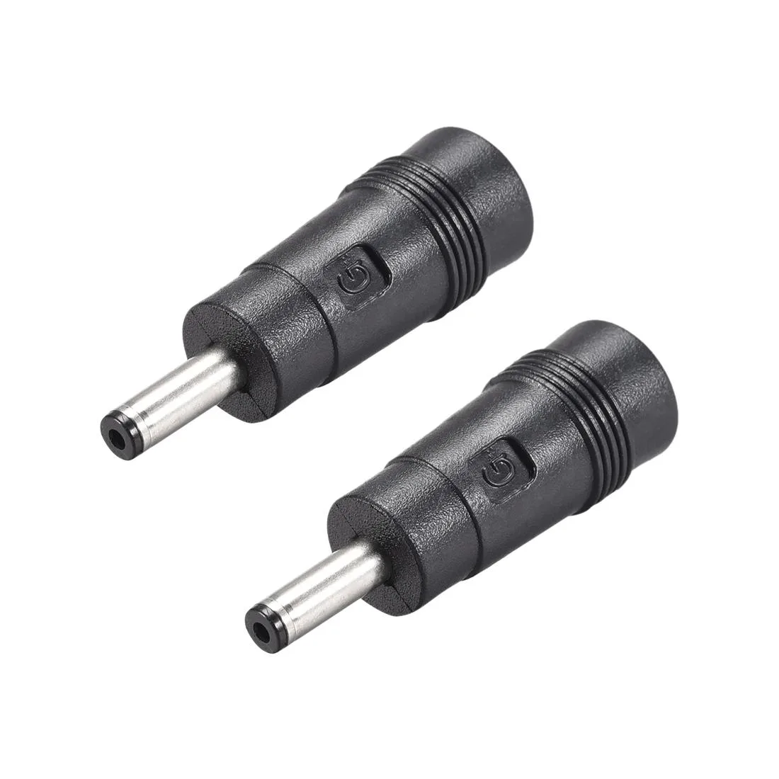 Unique-Bargains Unique-Bargains DC Power Adapter 4.0mm x 1.35mm Male to 5.5mm x 2.1mm Female 2pcs Black — product photo