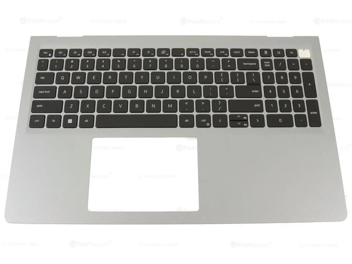 DELL DELL Inspiron 15 3520 3525 3530 Palmrest Keyboard Assembly 9T92N Silver Non-backlit USB-C Nvidia Bracket — product photo