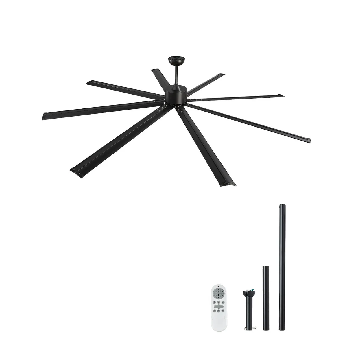 VEVOR VEVOR 96 In Ceiling Fan FR25049NL-96"MBK Black 8-Blade 13000 CFM 6-Speed Remote — product photo