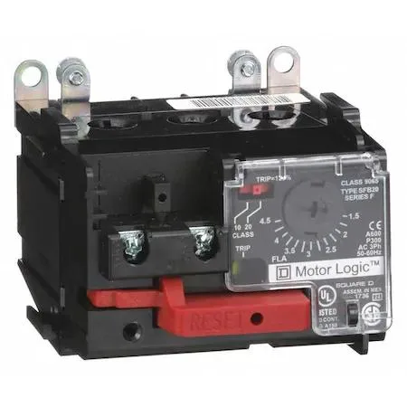 Square D 9065SFB20 NEMA overload relay, compact grey enclosure, three-pole 600V AC, manual reset